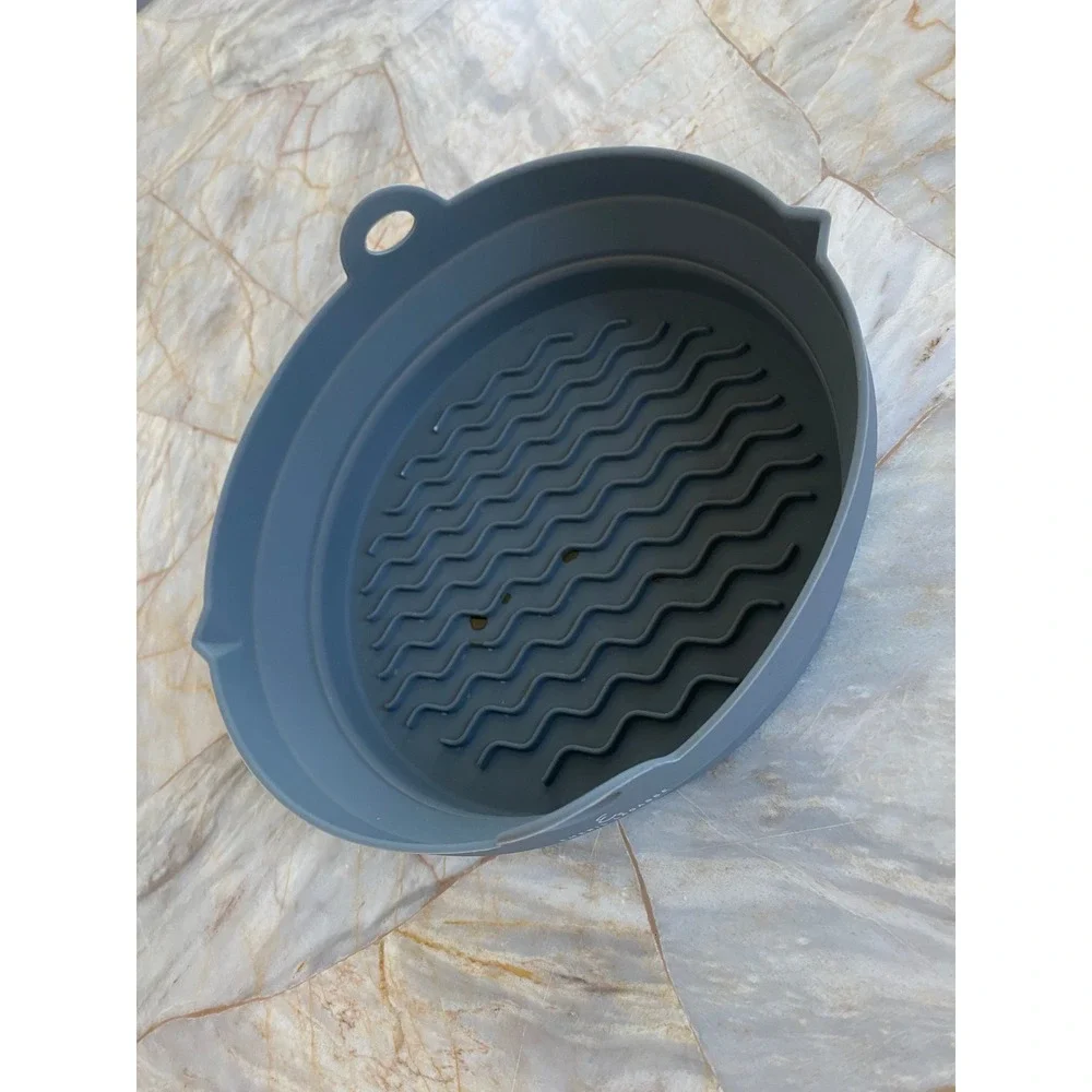 Emeril Lagasse Silicone Air Fryer Liner Round Gray Reusable Non-Stick Basket
